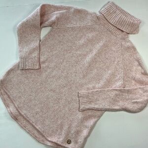 Micheal Kors  spring Sweater turtleneck pink/white soft women’s size M